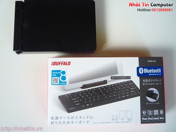 Bàn phím Bluetooth 3.0 iBuffalo dùng cho điện thoại, máy tính bảng, laptop...