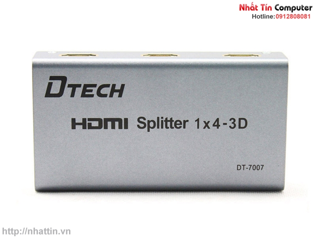 Bộ Chia Cổng HDMI 1 ra 4 - MULTY HDMI 2.1 DTECH (DT-7007) + Cáp HDMI 1,5m