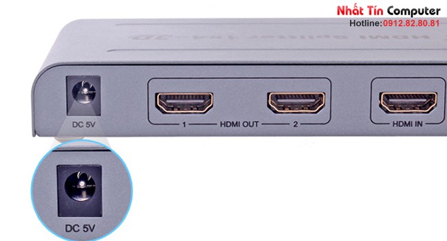 Bộ chia HDMI 1 ra 4 hỗ trợ 4K-2K chính hãng DTECH DT-7144