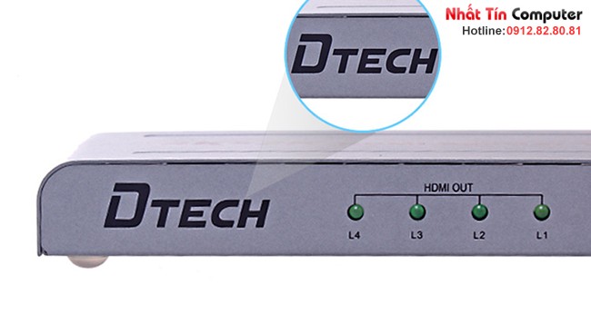 Bộ chia HDMI 1 ra 4 hỗ trợ 4K-2K chính hãng DTECH DT-7144