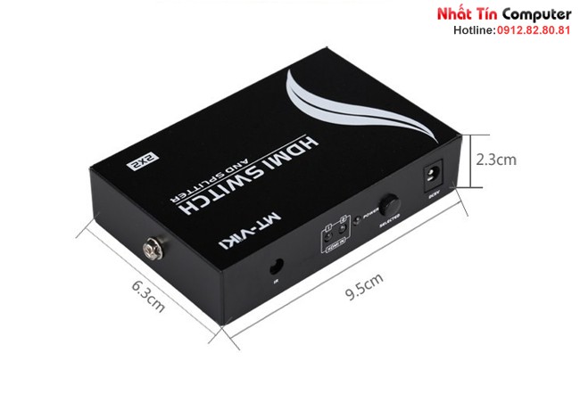 Bộ chia HDMI 2 vào 2 ra có điều khiển MT-Viki MT-HD2-2 chính hãng