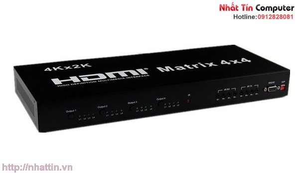 Thiết bị trộn HDMI 4x4 hỗ trợ 3D, 4Kx2K. Matrix HDMX4x4-V1.4 chính hãng OMEGA cao cấp