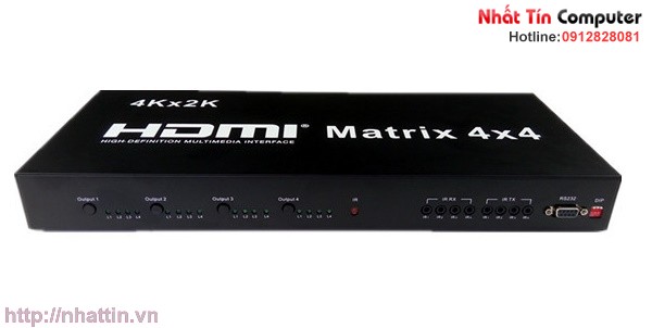 Thiết bị trộn HDMI 4x4 hỗ trợ 3D, 4Kx2K. Matrix HDMX4x4-V1.4 chính hãng OMEGA cao cấp