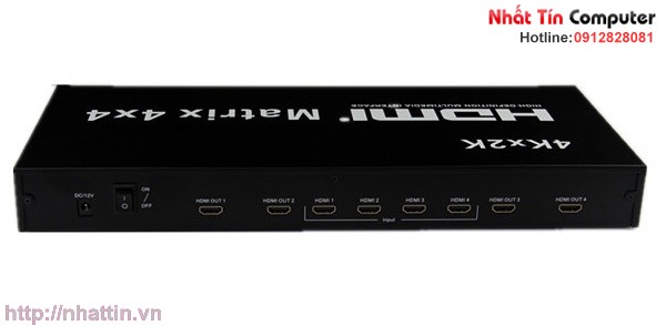 Thiết bị trộn HDMI 4x4 hỗ trợ 3D, 4Kx2K. Matrix HDMX4x4-V1.4 chính hãng OMEGA cao cấp