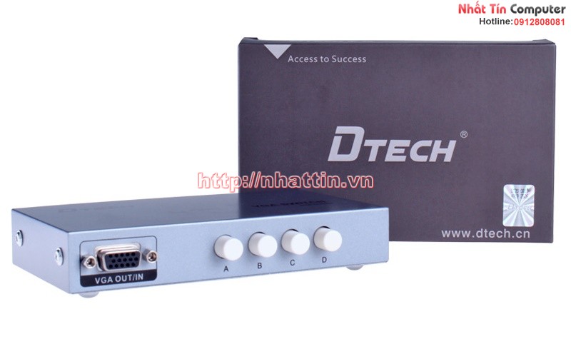 Bộ Chia VGA 4 vào 1 ra 2 Chiều DTECH (DT-7034)