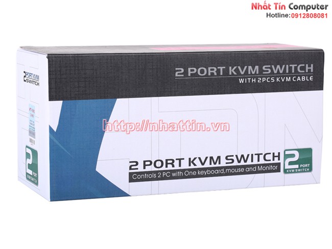 KVM Switch 2Port Auto USB+Audio+VGA. Chuyển mạch tự động 2 CPU ra 1 màn hình MT-261KL