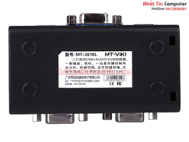 KVM Switch 2Port Auto USB+Audio+VGA. Chuyển mạch tự động 2 CPU ra 1 màn hình MT-261KL