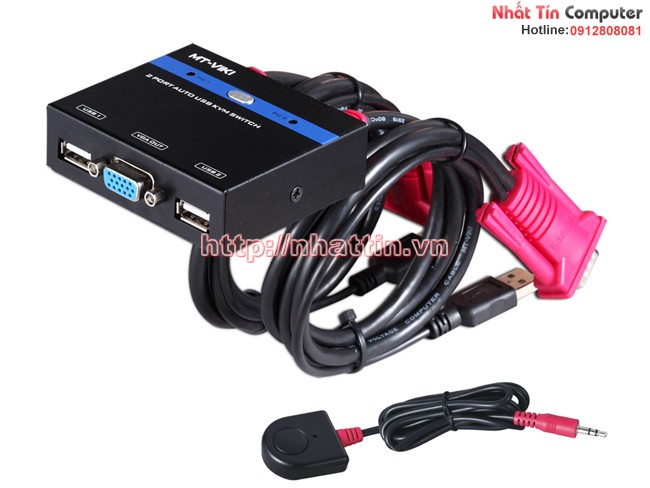 KVM Switch 2Port Auto USB . Chuyển mạch tự động 2 CPU ra 1 màn hình MT-281KL