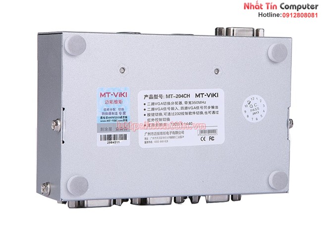 Bộ chia màn hình VGA 2 ra 4- 350Mhz (MT-204CH) có điều khiển