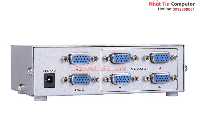 Bộ chia màn hình VGA 2 ra 4- 350Mhz (MT-204CH) có điều khiển
