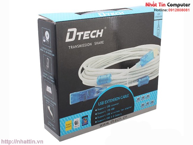 Cáp USB nối dài 10m đầu ra 4 cổng USB Dtech DT-3083