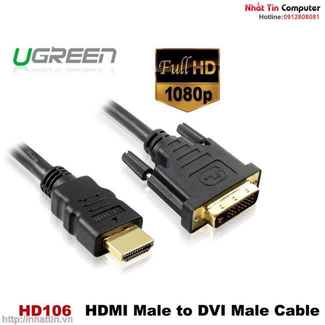 Cáp chuyển đổi HDMI to DVI chính hãng Ugreen