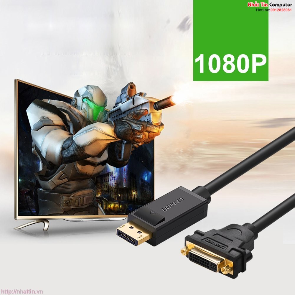 cap-chuyen-doi-displayport-to-dvi-am-chinh-hang-ugreen-ug-20405