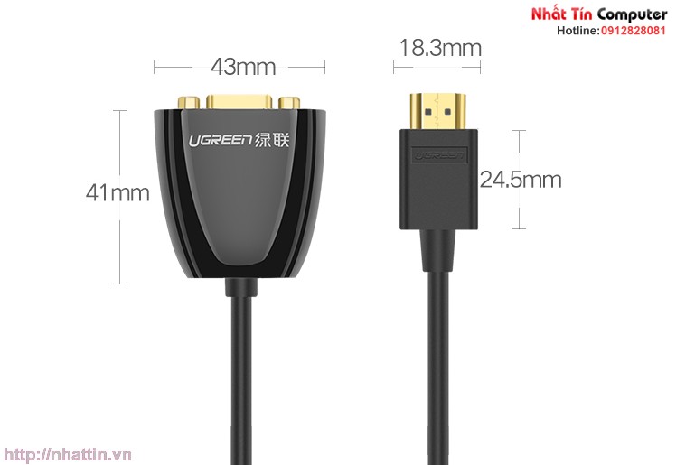 cap-chuyen-doi-hdmi-to-vga-khong-audio-chinh-hang-ugreen-40253