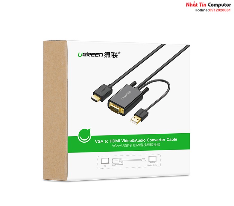 cap-chuyen-doi-vga-to-hdmi-audio-dai-2m-chinh-hang-ugreen-30840