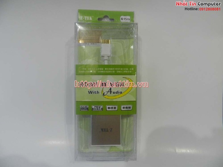 Cáp chuyển mini hdmi sang vga Z-TEK ZY097 hỗ trợ âm thanh và nguồn 5v