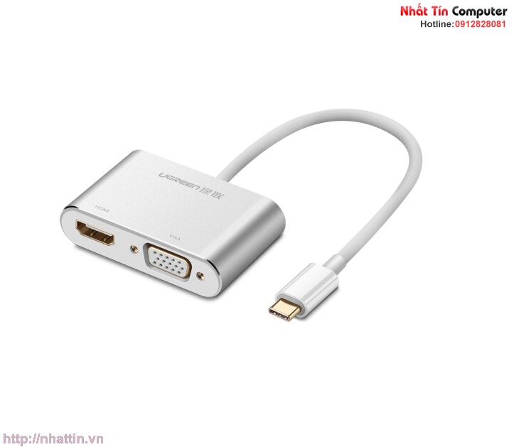 cap-chuyen-doi-usb-type-c-to-hdmi-va-vga-chinh-hang-ugreen-50317