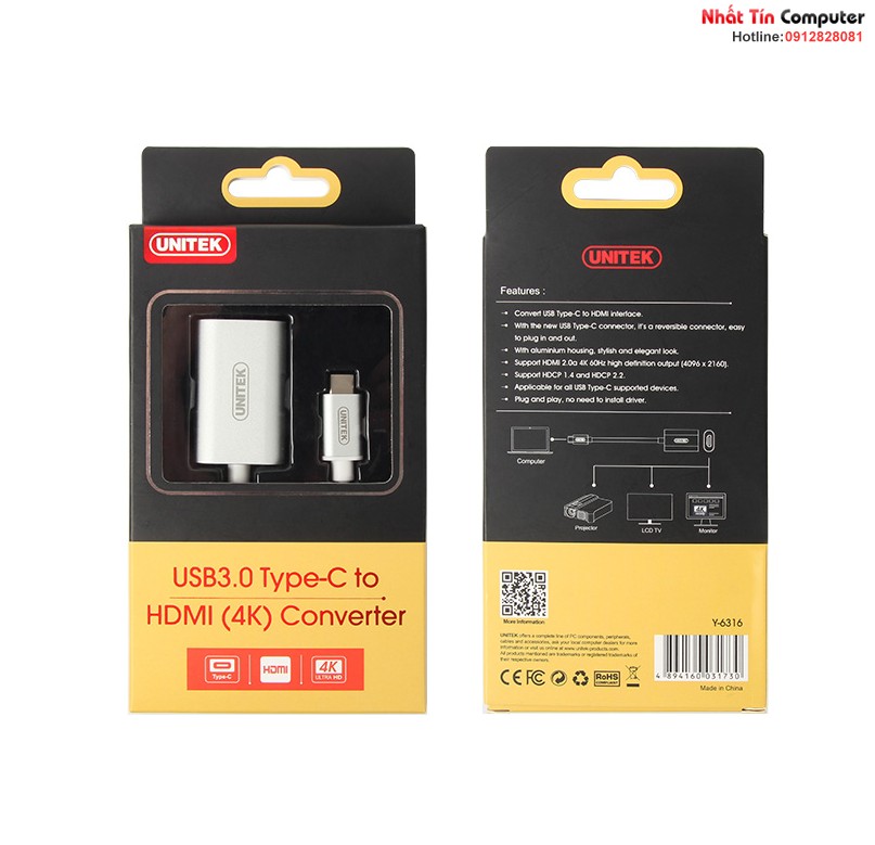 cap-usb-type-c-to-hdmi-ho-tro-4k-60hz-chinh-hang-unitek-y-6316