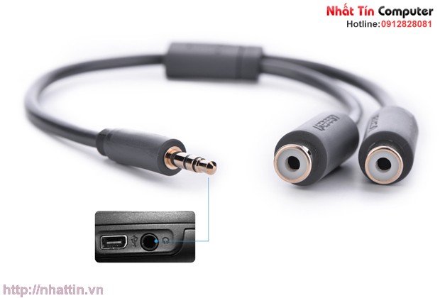 Cáp âm thanh Audio 3,5mm ra RCA âm dài 20cm chính hãng Ugreen UG-10547 