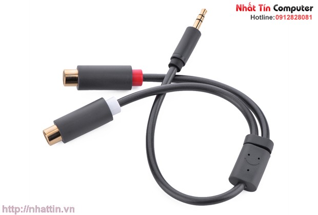 Cáp âm thanh Audio 3,5mm ra RCA âm dài 20cm chính hãng Ugreen UG-10547 