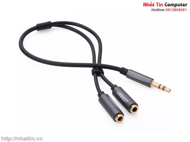 Cáp chia 2 cổng Audio 3,5mm dài 20cm Ugreen