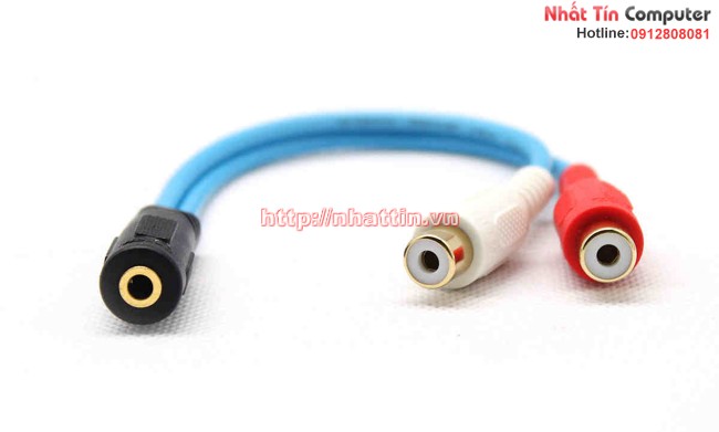 Cáp Audio 3.5mm to 2 RCA Dtech DT-6210 chính hãng