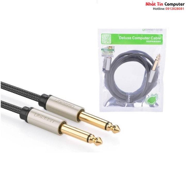 Cáp âm thanh Audio 6.5mm hai đầu dương dài 1,5M chính hãng Ugreen 40810 cao cấp