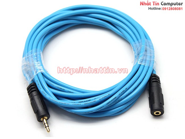 Cap noi dai audio 3m 1 ra 1, day loa 1 ra 1, day loa 3.5mm noi dai, dtech dt-6216