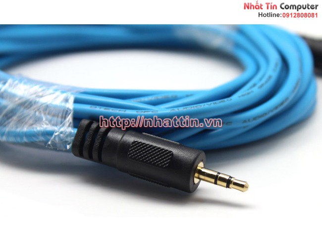 Cap noi dai audio 3m 1 ra 1, day loa 1 ra 1, day loa 3.5mm noi dai, dtech dt-6216