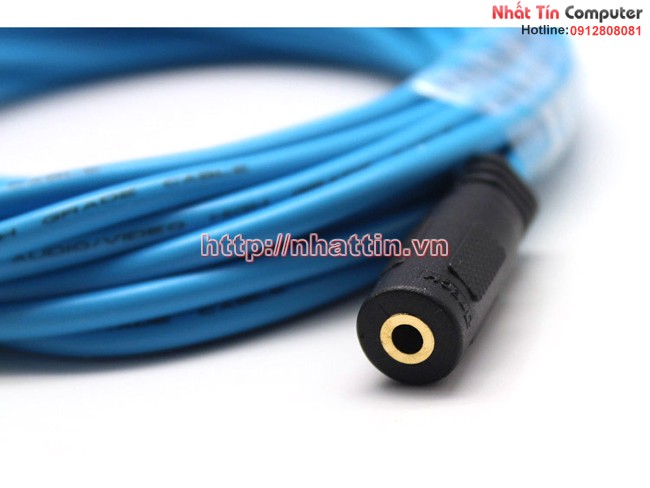 Cap noi dai audio 3m 1 ra 1, day loa 1 ra 1, day loa 3.5mm noi dai, dtech dt-6216