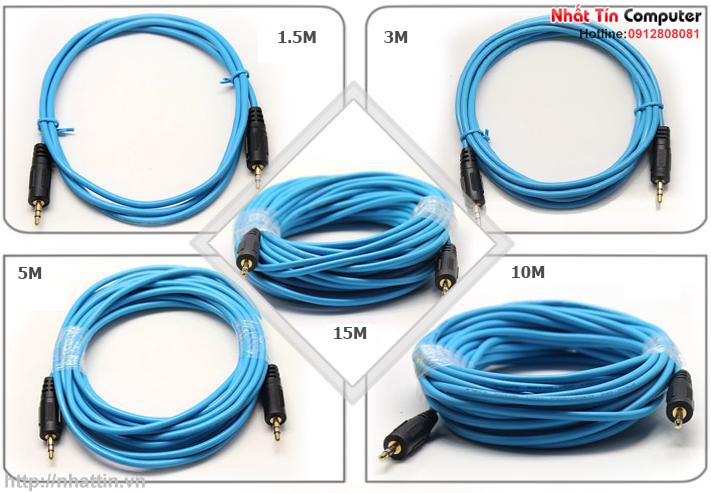 Cap audio 15m 1 ra 1, day loa 1 ra 1, day loa 3.5mm, cap loa 3.5mm, dtech dt-6224