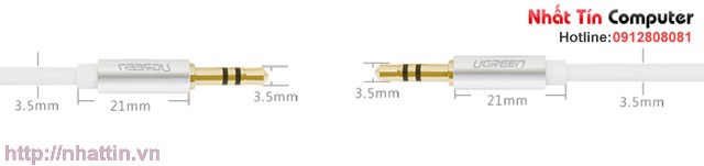 Cáp Audio 3.5mm dây tròn 1M Chính hãng Ugreen UG-10733 mạ vàng 24K