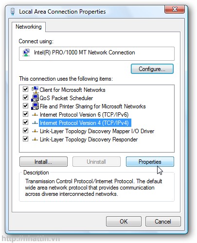 Hướng dẩn thiết lập IP tĩnh trên Windows 7 , Vista, Xp