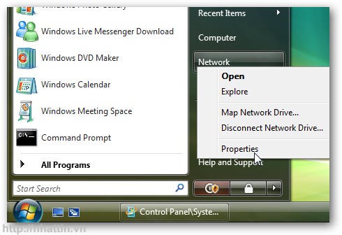 Hướng dẩn thiết lập IP tĩnh trên Windows 7 , Vista, Xp