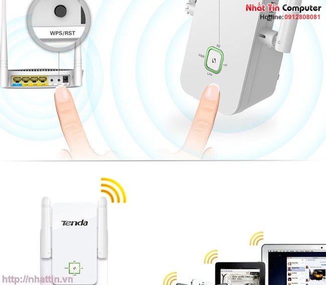 Thiết bị kích sóng Tenda A301 300Mbps