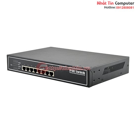 Switch 8 Port POE 10/100/1000Mbps KMETech PSE818 công suất 150W Chính hãng