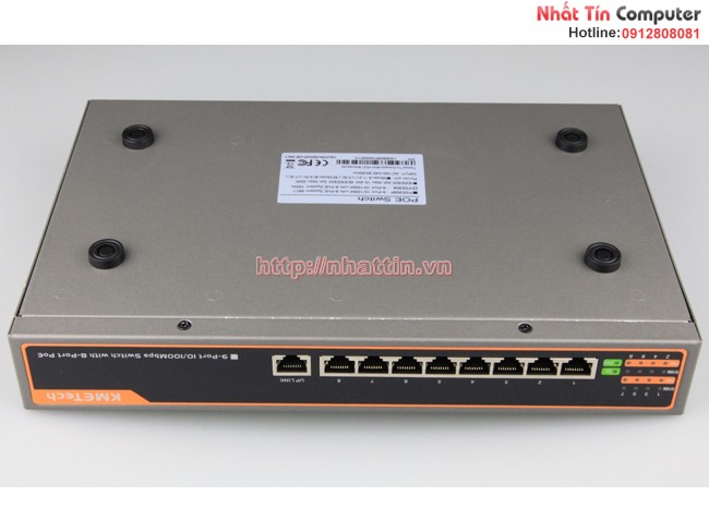 Switch PoE 9 Port 10/100Mbps với 8 Port POE KMETech PSE908F công suất 96W