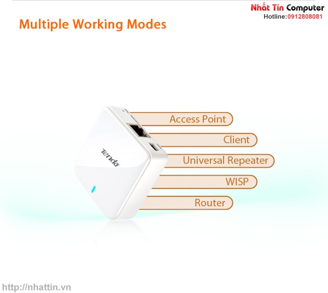 BO PHAT KHONG DAY CAM TAY TENDA PORTABLE A6, BO PHAT KHONG DAY MINI TENDA A6, BO PHAT WIFI CHUAN N TENDA A6