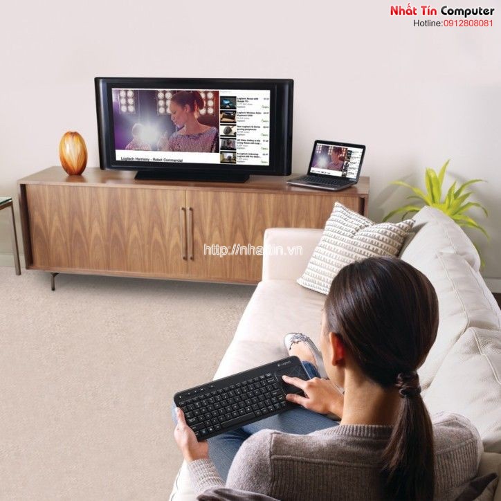 Bàn phím và chuột Logiech K400 kết nối với Tivi