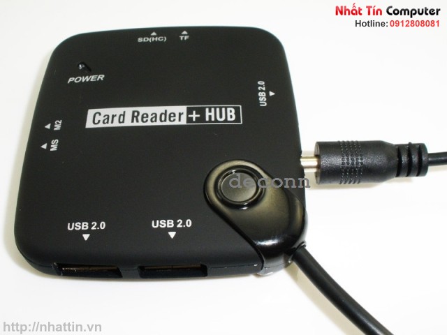 Đầu đọc thẻ nhớ + hub usb có hỗ trợ nguồn Samsung S3/S4/S5 Note 2/Note3 Tab 3