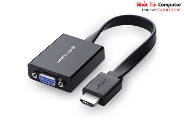 Cáp chuyển đổi HDMI to VGA dẹt có Audio Ugreen UG-40248 Chính hãng