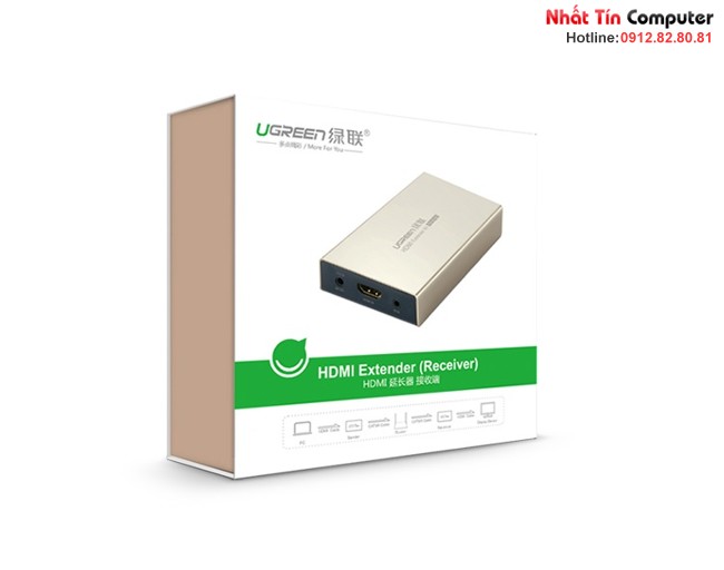 Bộ khuyếch đại kéo dài tín hiệu HDMI 120M qua cáp mạng RJ45 Cat5e/Cat6 Ugreen UG-40280