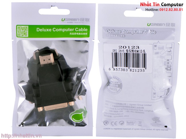 Đầu rắc chuyển đổi DVI-I Female to HDMI Male Ugreen UG-20123 Cao cấp