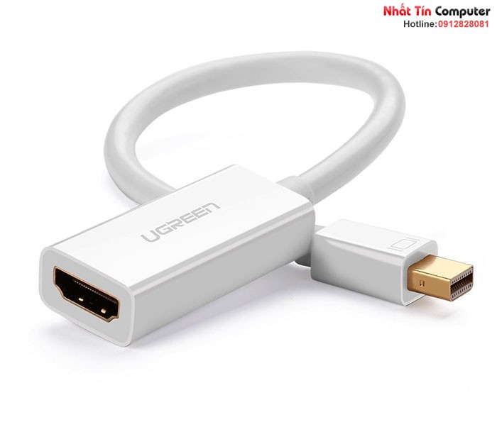 Cáp Mini Displayport, thunderbolt sang HDMI Ugreen 10460 (màu trắng) Chính  hãng