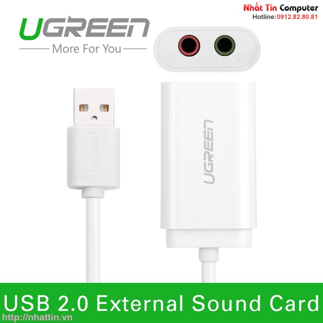 Card sound USB 2.0 to 3.5mm chính hãng Ugreen 30143