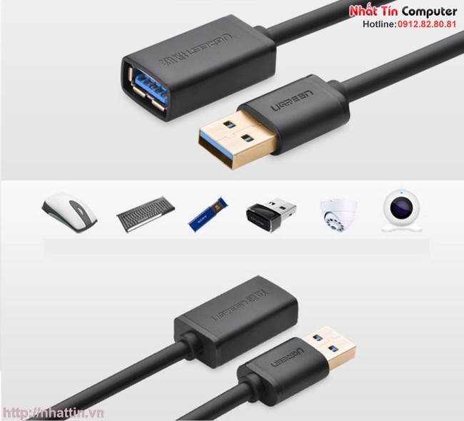 Cáp nối dài USB 3.0 1,5m âm dương Ugreen UG-30126 chính hãng