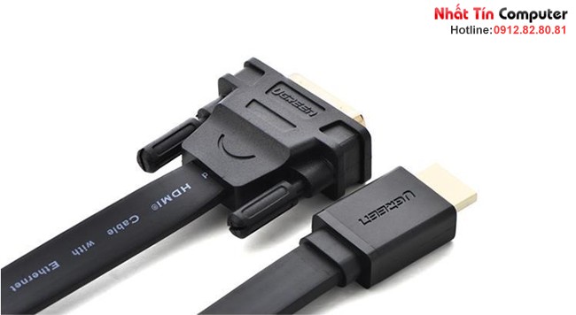 Cáp HDMI to DVI (24+1) mỏng dẹt dài 2M Chính hãng Ugreen UG-30106 Cao cấp