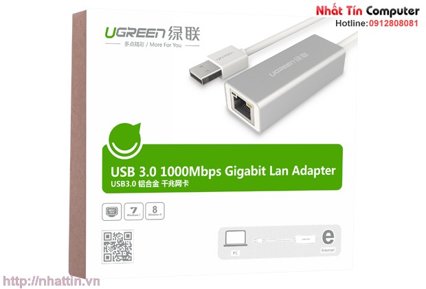 Cáp chuyển đổi USB 3.0 to Lan 10/100/1000Mbps Gigabit Ethernet Ugreen 20258 