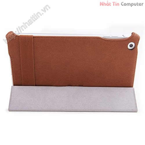 leather case for iPad Mini,top quality ROCK Texture Series Leather Case for iPad Mini - Coffee