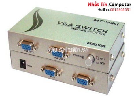 bo chia vga 2-2, bo chia vga 2 vao 2 ra, bo chuyen mach vga, bo chi man hinh 2 ra 2, MT-VIKI MT-202C